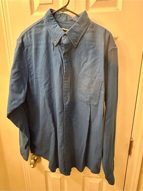 Lands' End Men's Navy Button-Up Shirt